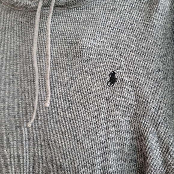 POLO Ralph Lauren Grey Knit Pull Over Cotton Hoodie In size XL - Picture 3 of 11